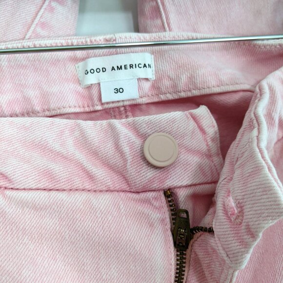 Good American Plus Size 30 Womens Good Legs Straight Leg Jeans in Pink - Picture 4 of 6